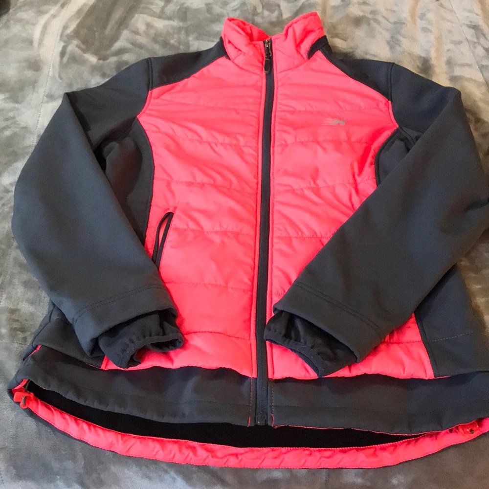 New Balance Pink and Gray Soft Shell Jacket- M